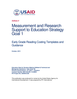 Measurement and Research Support to Education Strategy Goal 1