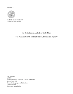 An Evolutionary Analysis of Moby Dick: The Pequod`s Search for
