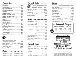Full Menu - The Oxford Creamery