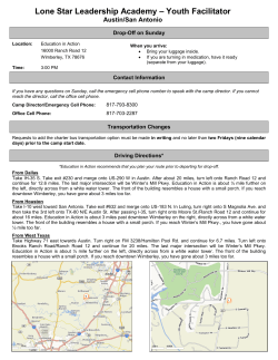 Lone Star Leadership Academy &ndash; Youth Facilitator