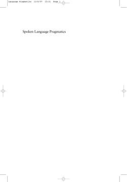 Spoken Language Pragmatics - Free Range Book Design