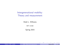Intergenerational Mobility: Theory and Measurement