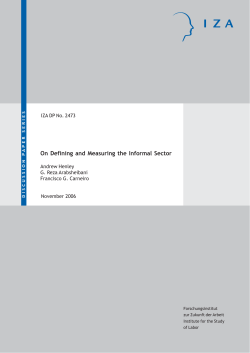 On Defining and Measuring the Informal Sector