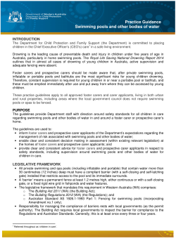 Practice Guidance swimming pools and other bodies of water