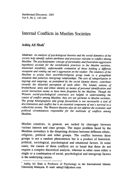 Internal Conflicts in Muslim Societies