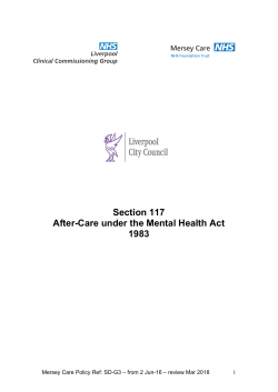 Section 117 After-Care under the Mental Health Act