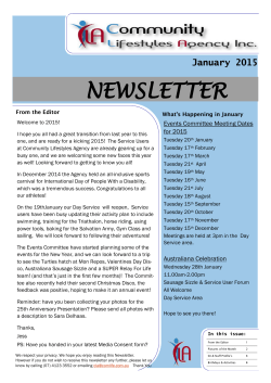 NEWSLETTER - Community Lifestyles Agency Inc