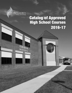 Catalog of Approved High School Courses - 2016-2017