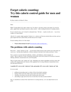 Forget calorie counting: Try this calorie control guide for men and