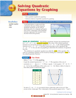 Solving Quadratic Equations by Graphing