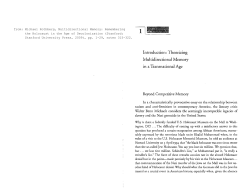 Multidirectional Memory - Interdisciplinary Humanities Center