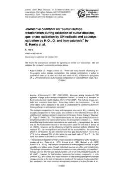 Interactive comment on &ldquo;Sulfur isotope fractionation during oxidation