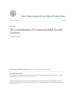 The Criminalization of Consensual Adult Sex after