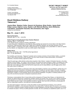 press release - Good Children Gallery