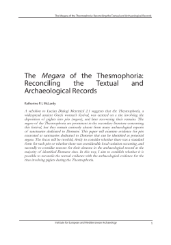 The Megara of the Thesmophoria: Reconciling the
