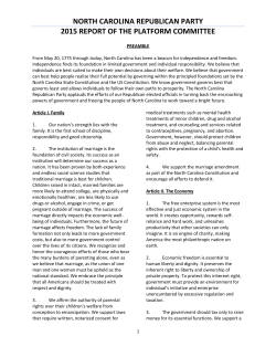 NC GOP Platform - North Carolina Republican Party