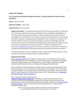 A call for proposals to promote Diversity