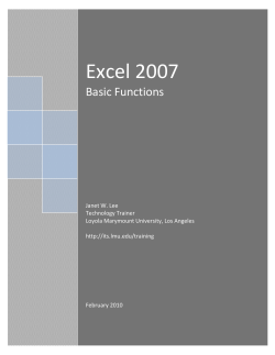 Excel 2007 - Loyola Marymount University