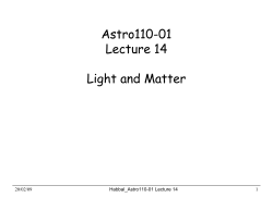 Astro110-01 Lecture 14 Light and Matter