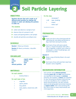 Soil Particle Layering Soil Particle Layering