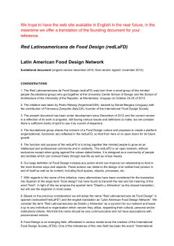 Red Latinoamericana de Food Design (redLaFD) Latin American