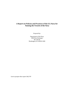 A Report on Policies and Practices of the U.S. Navy for Naming the