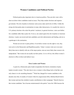 Women Candidates and Political Parties