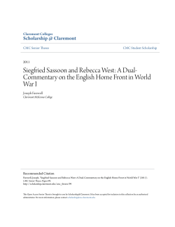 Siegfried Sassoon and Rebecca West: A Dual