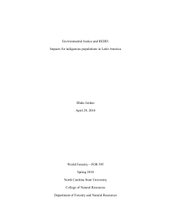 Environmental Justice and REDD: Impacts for indigenous