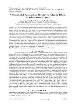 A Check List of Phytoplankton Flora in Two Industrial Effluent in