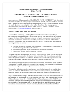 Federal Drug-Free Schools and Campuses Regulations Notice