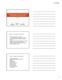 Physical Hazards and Controls for Rehabilitation Professionals