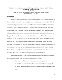 Florida`s &ldquo;Second Reconstruction&rdquo;: The Knights of Labor and
