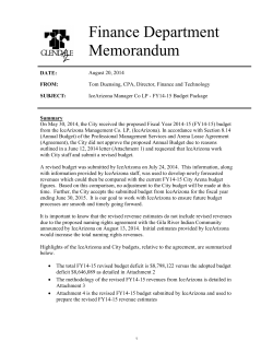Finance Department Memorandum