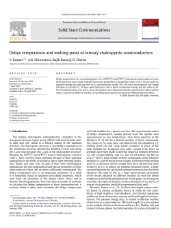 Solid State Communications Debye temperature and melting point