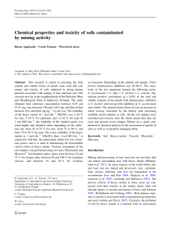 Chemical properties and toxicity of soils contaminated by mining