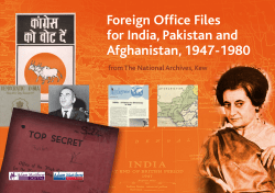 Foreign Office Files for India, Pakistan and Afghanistan, 1947-1980
