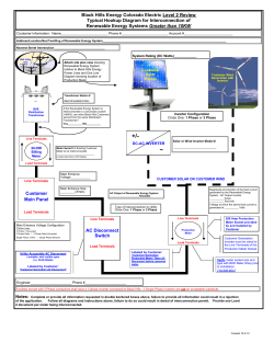 Customer Main Panel AC Disconnect Switch Black Hills Energy