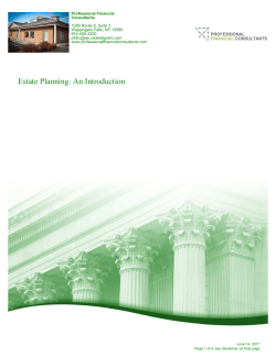 Estate Planning: An Introduction - Professional Financial Consultants