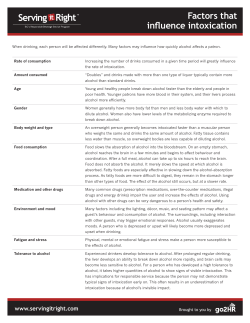 Factors that influence intoxication
