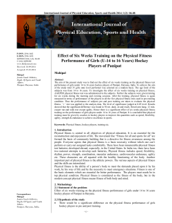 Effect of Six Weeks Training on the Physical Fitness Performance of