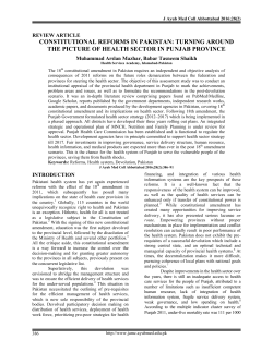constitutional reforms in pakistan: turning around the picture of