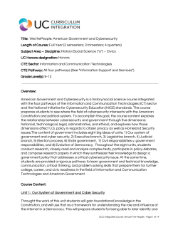 Title: We.thePeople: American Government and Cybersecurity