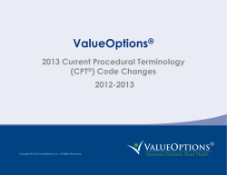 2013 CPT Code Changes Presentation Slides