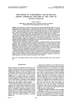 the power of compassion: truth-telling among american doctors in