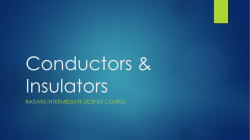 Conductors and Insulators - Ripon and District Amateur Radio