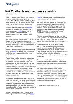 Not Finding Nemo becomes a reality