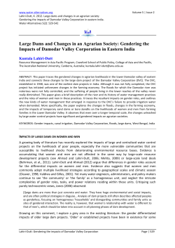Large Dams and Changes in an Agrarian Society