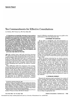 Ten Commandments for Effective Consultations