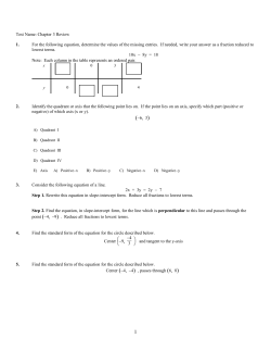 Test Name: Chapter 3 Review 1. For the following equation